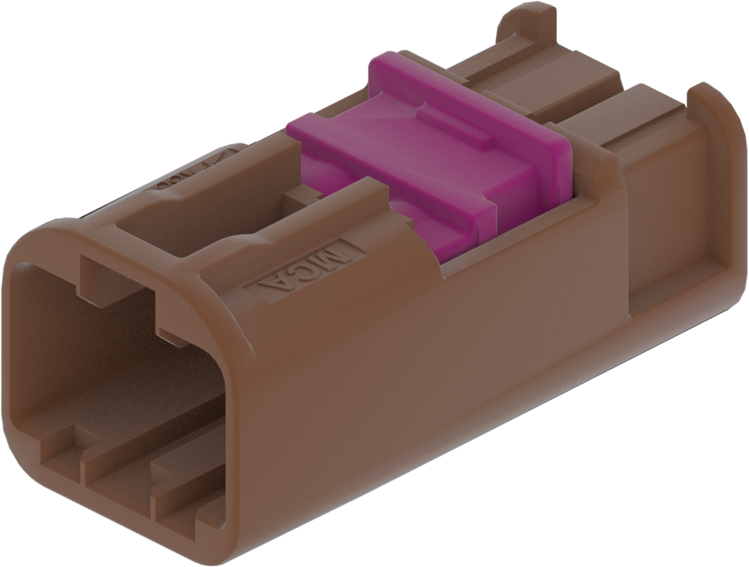 2 Port 1 Row MCA-A Male Mini Coax Light Brown Code F