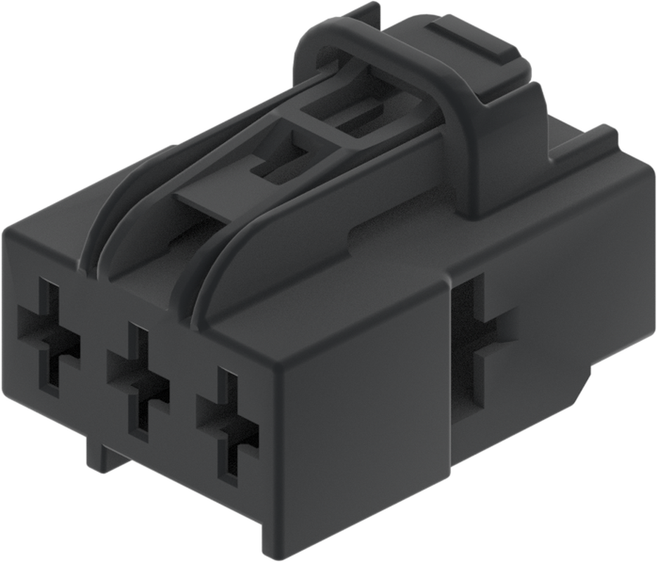 3 Way F DUCON 6.3 Unsealed Connector Black