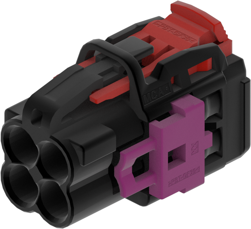 4 Port 2 Row MCA-B Female Mini Coax Black Code A