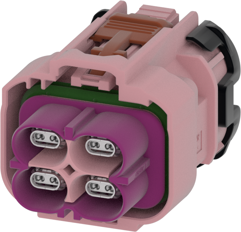 4 Port 2 Row Female H-MTD Light Pink Code H