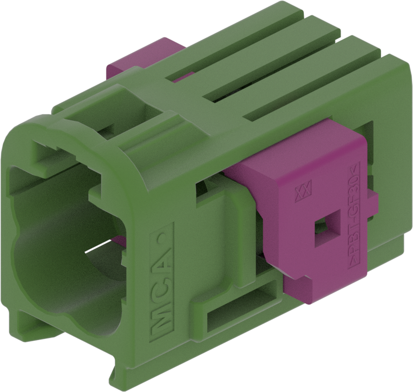 4 Port 2 Row MCA-B Male Mini Coax Green Code E