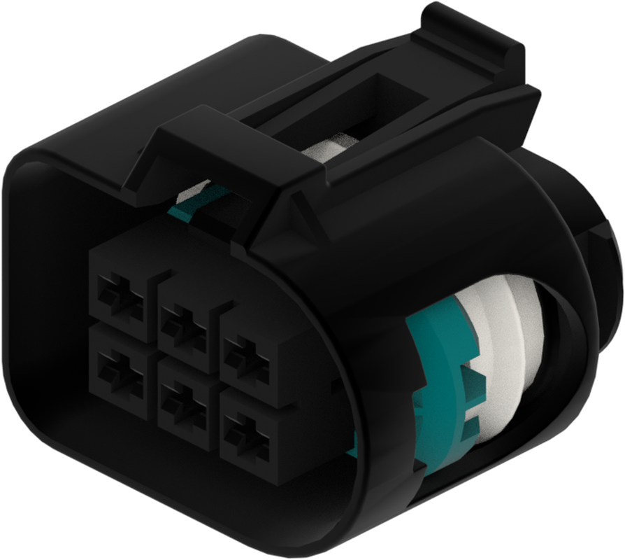 6 Way F SLK 2.8 Sealed Connector Black