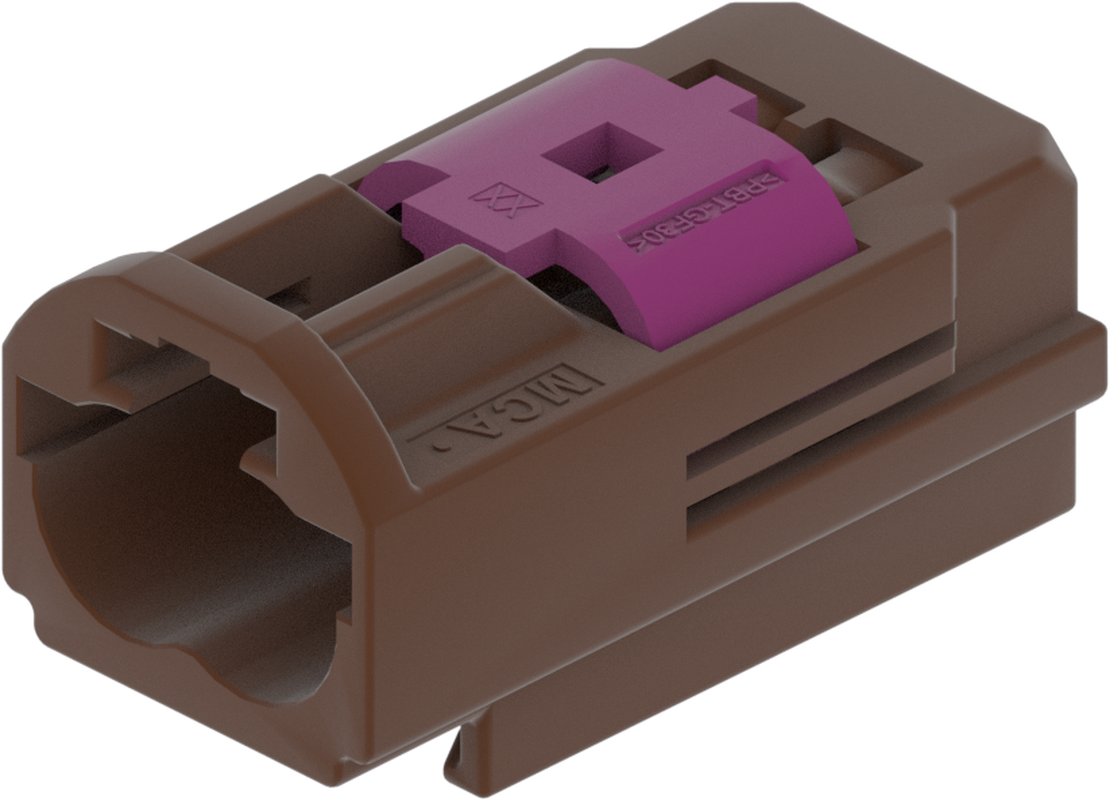 2 Port 1 Row MCA-B Male Mini Coax Brown Code F