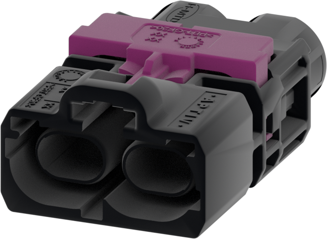 2 Port 1 Row Male H-MTD Black Code A
