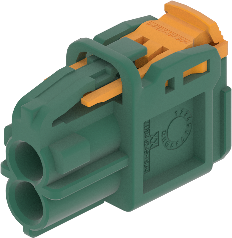 2 Port 2 Row MCA-B Female Mini Coax Green Code E