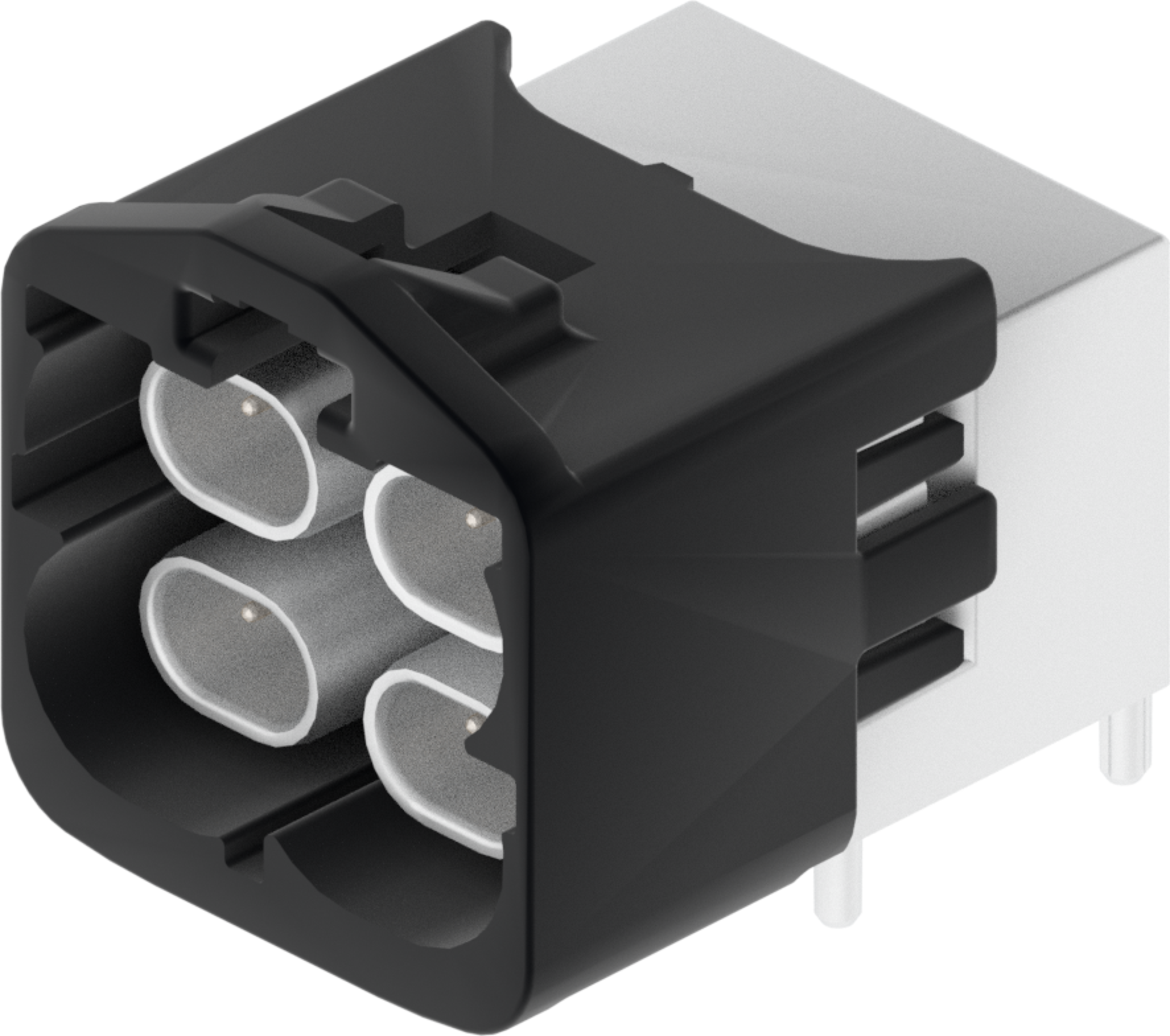 4 Port 2 Row Male H-MTD Black Code A