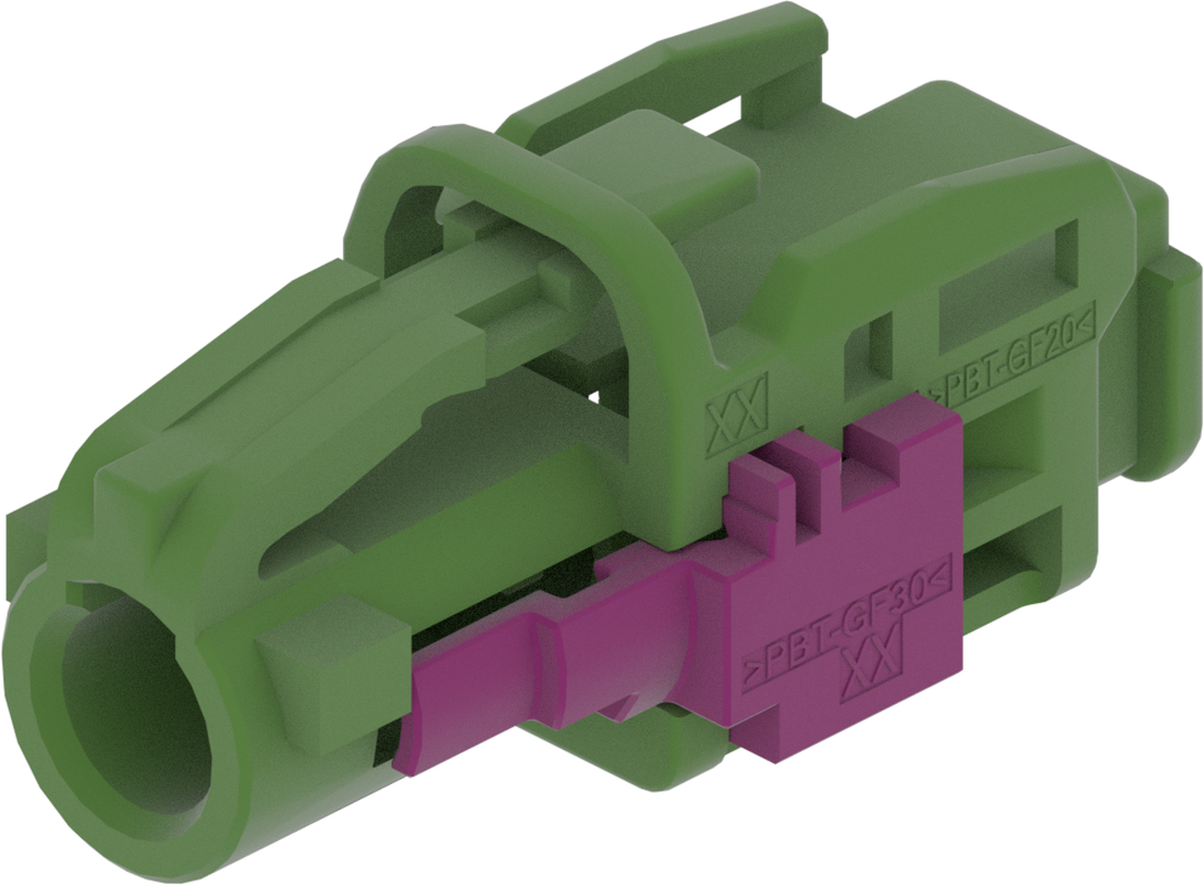 1 Port 1 Row MCA-B Female Mini Coax Green Code E