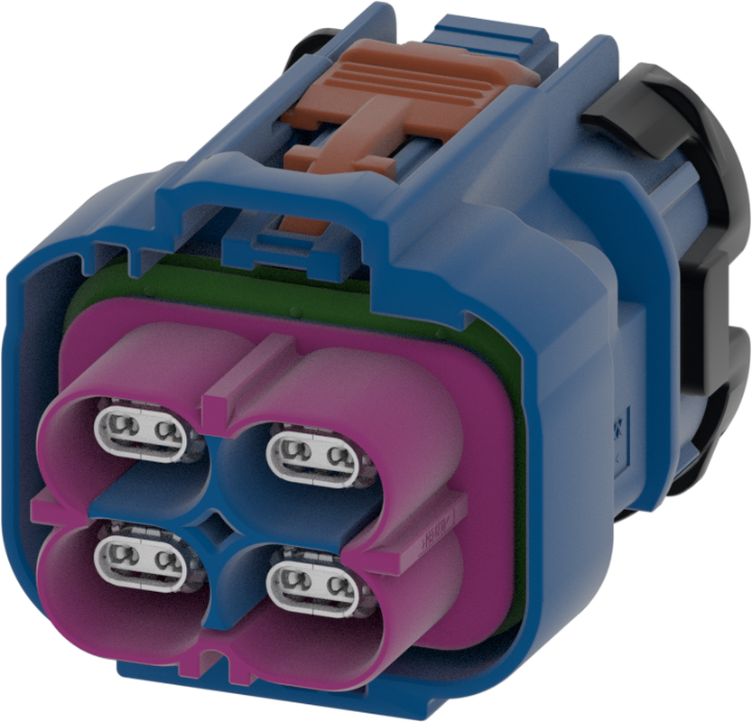 4 Port 2 Row Female H-MTD Signal Blue Code R