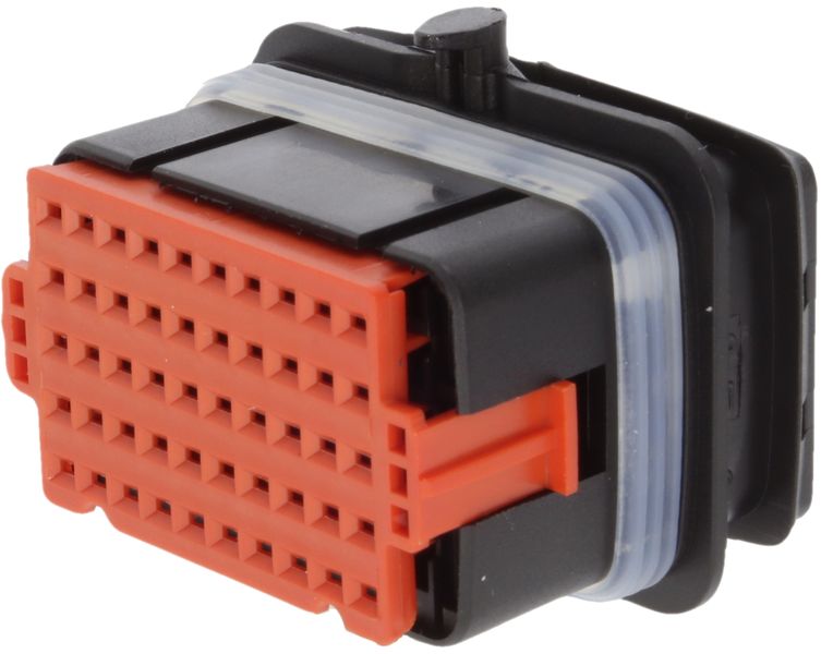 50 Way F 1.5 SICMA Panel Through Sealed Connector Black