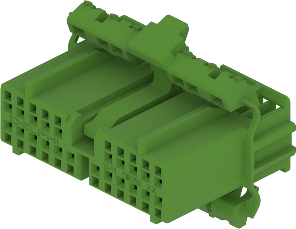 22 Way F 0.8 Series Unsealed Connector Green