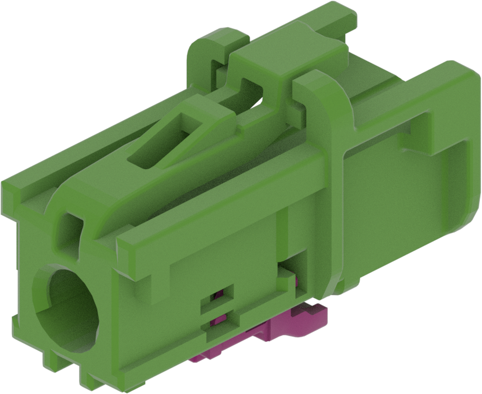 1 Port 1 Row MCA-A Female Mini Coax Light Green Code E