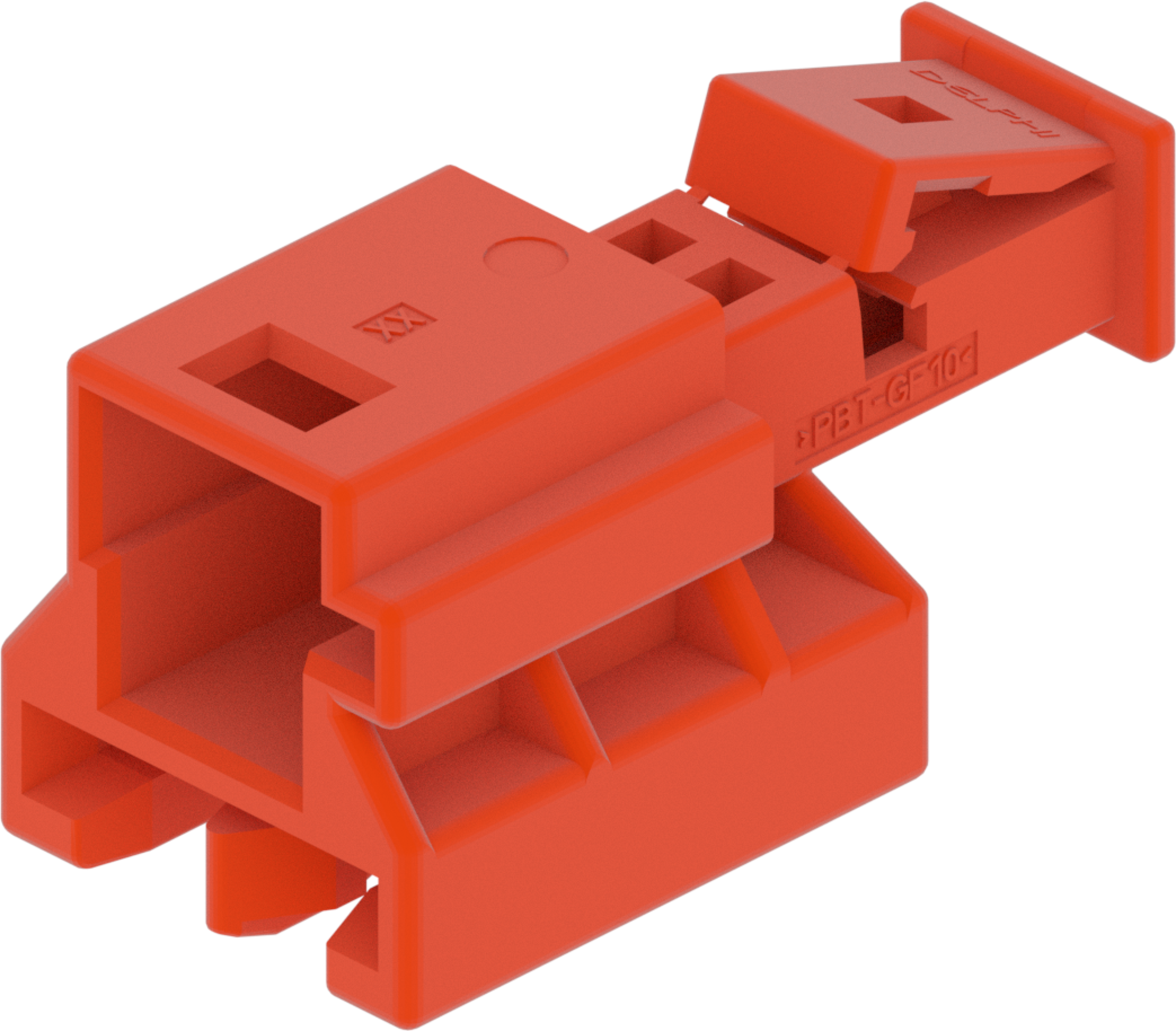 2 Way M MTS 0.64 Unsealed Connector Orange