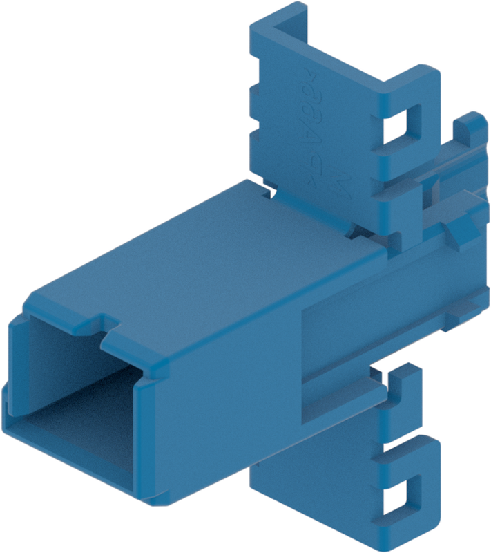 4 Way Male 0.64 MTS Unsealed Connector Blue