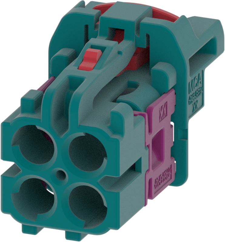 4 Port 2 Row MCA-A Female Mini Coax Water Blue Code Z