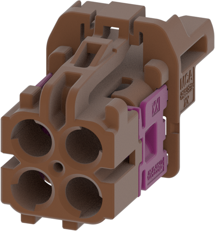 4 Port 2 Row MCA-A Female Mini Coax Light Brown Code F