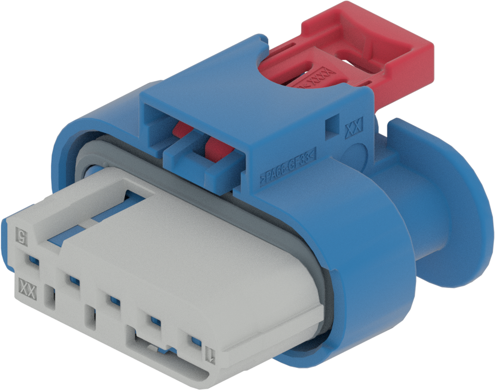 5 Way Female CTS  1.2 Sealed Connector Light Blue