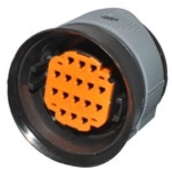 16 Way F 1.5 SICMA Panel Through Sealed Connector Black