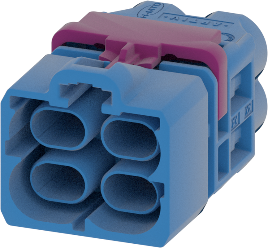 4 Port 2 Row Male H-MTD Blue Code C