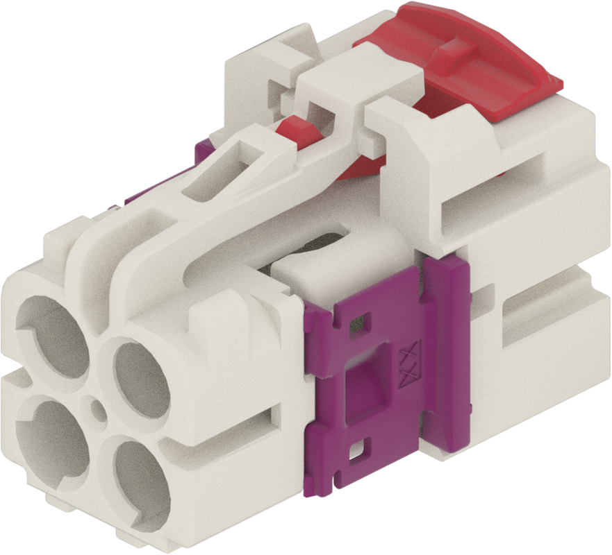 4 Port 2 Row MCA-A Female Mini Coax White Code B