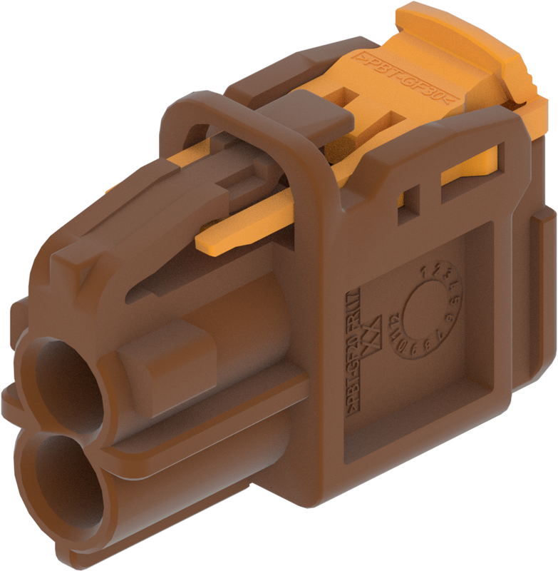 2 Port 2 Row MCA-B Female Mini Coax Brown Code F
