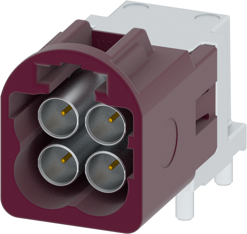 4 Port 2 Row MCA-B Male Mini Coax Claret Violet Code D