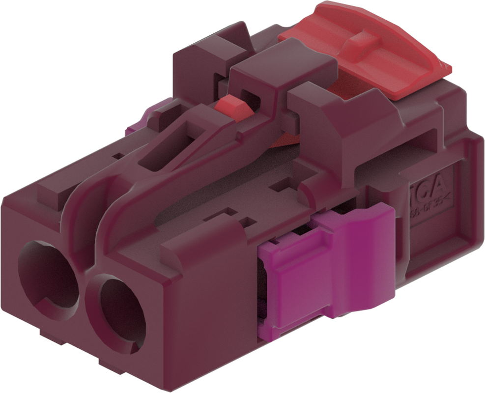 2 Port 1 Row MCA-A Female Mini Coax Claret Violet Code D