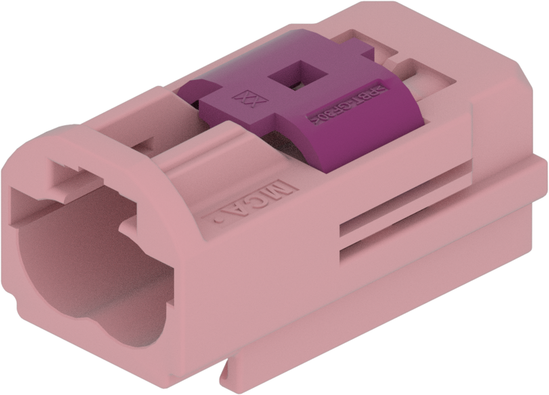 2 Port 1 Row MCA-B Male Mini Coax Pink Light Code H