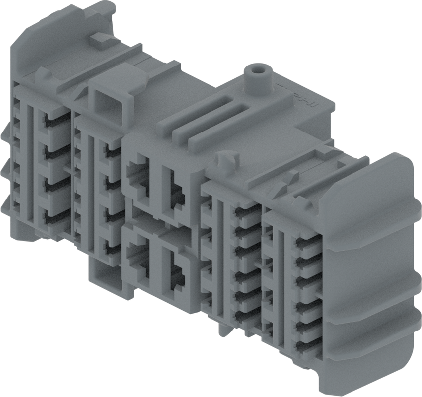 44 Way Female MIXED Unsealed Connector Dark Grey
