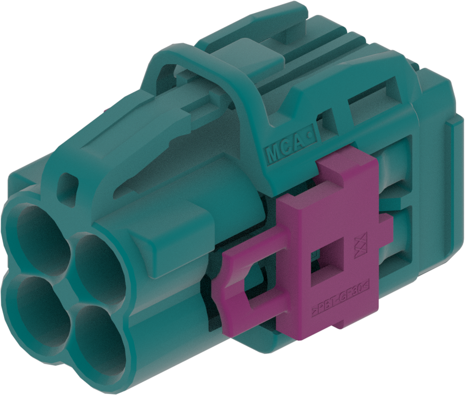 4 Port 2 Row MCA-B Female Mini Coax Water Blue Code Z