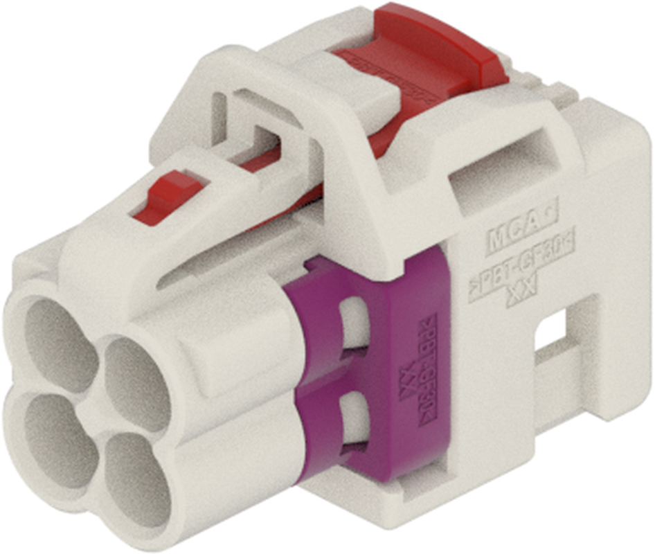 4 Port 2 Row MCA-B Female Mini Coax Pure White Code B