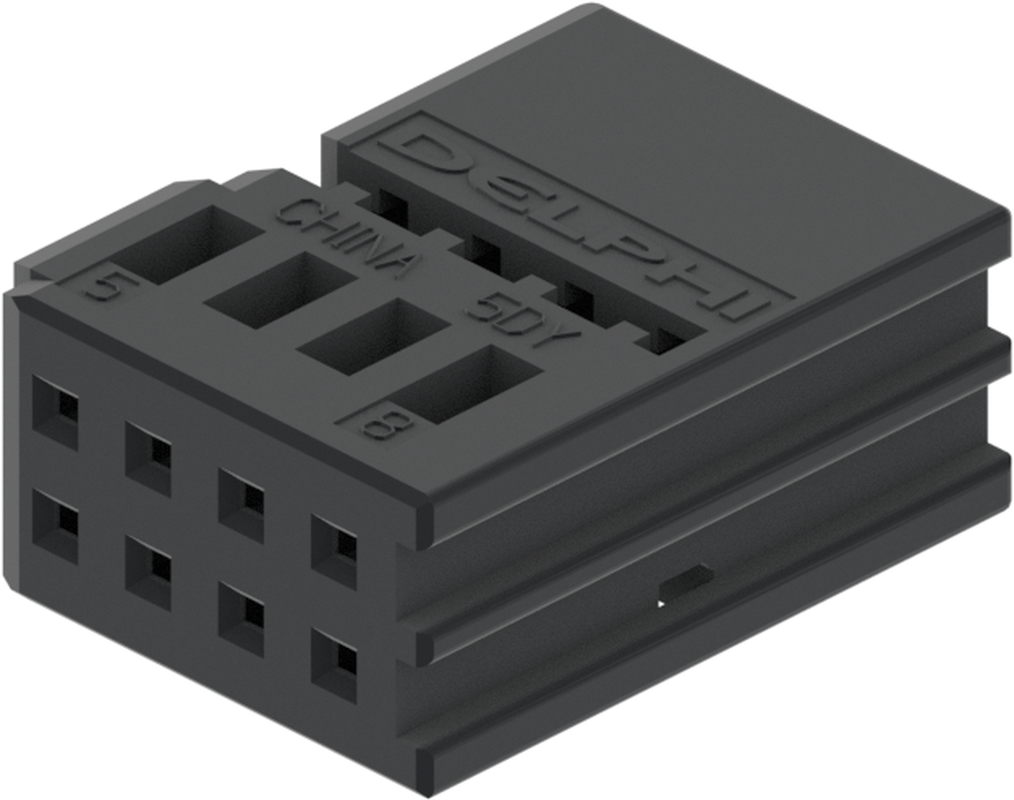 8 Way F MTS 0.64 Unsealed Connector Black