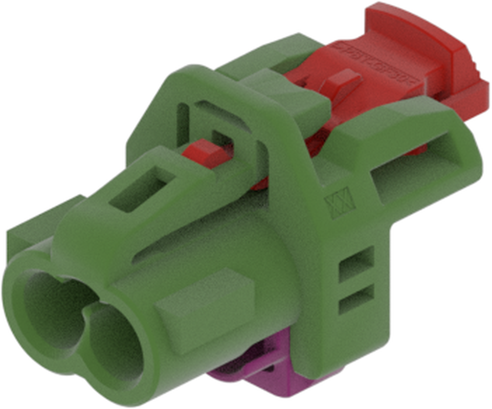 2 Port 1 Row MCA-B Female Mini Coax May Green Code E