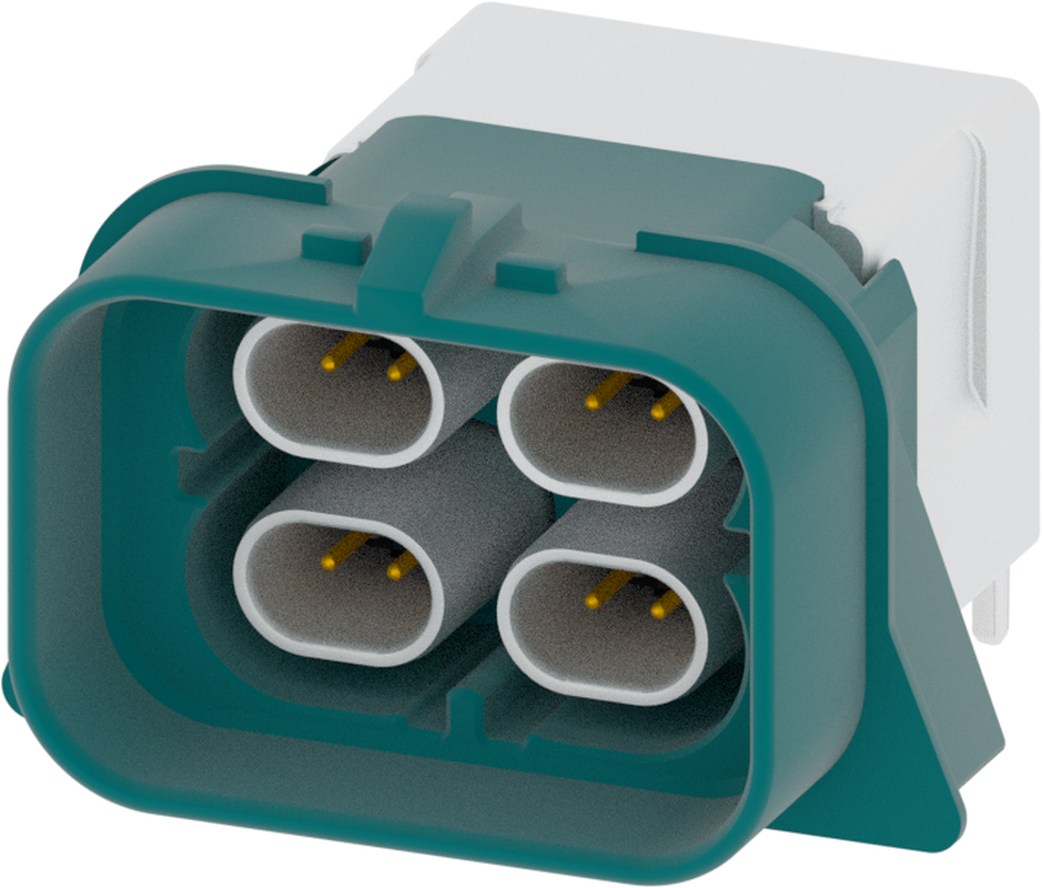 4 Port 2 Row Male H-MTD Water Blue Code Z
