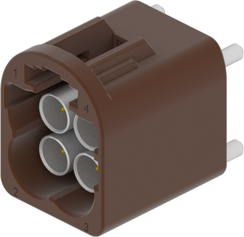 4 Port 2 Row MCA-B Male Mini Coax Nut Brown Code F