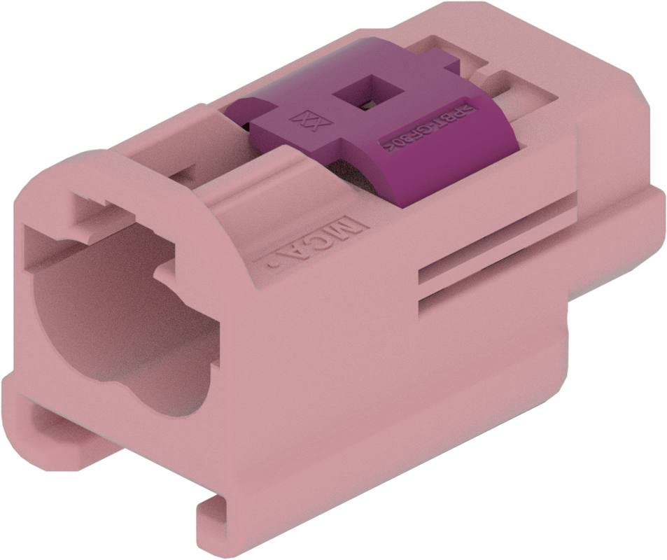 2 Port 1 Row MCA-B Male Mini Coax Pink Light Code H