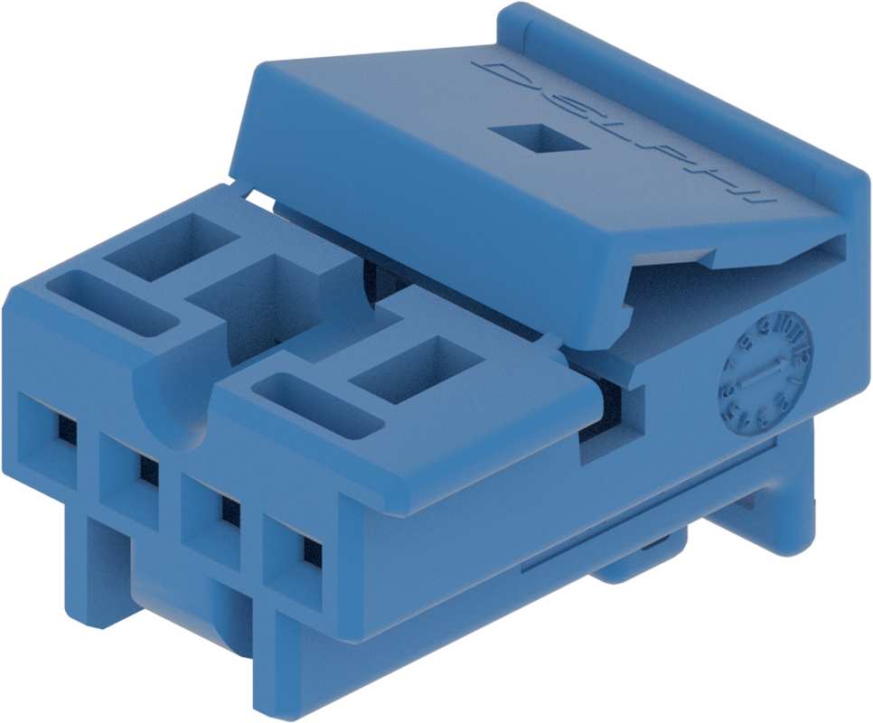 4 Way F MTS 0.64 Unsealed Connector Blue