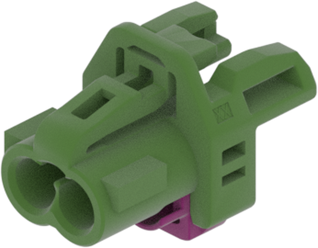 2 Port 1 Row MCA-B Female Mini Coax May Green Code E