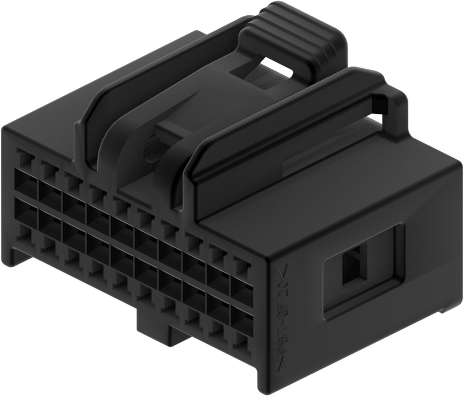 20 Way Female 0.64 MICRO Unsealed Connector Black