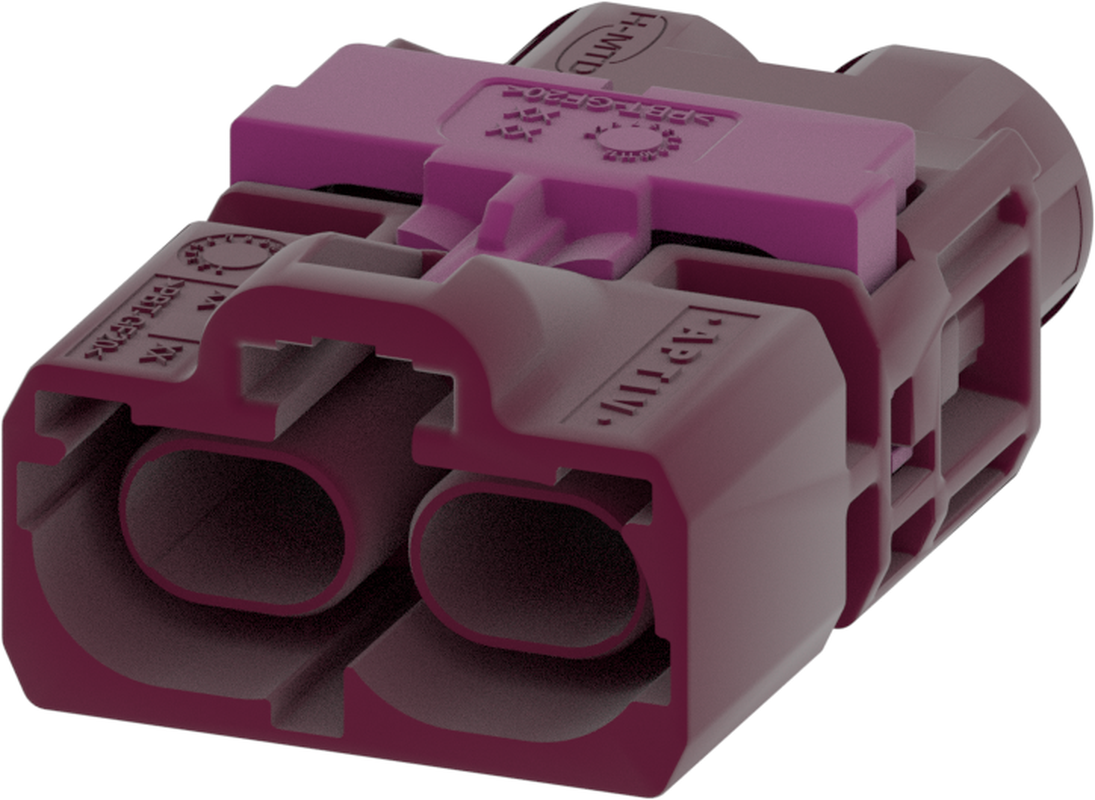 2 Port 1 Row Male H-MTD Violet Code D