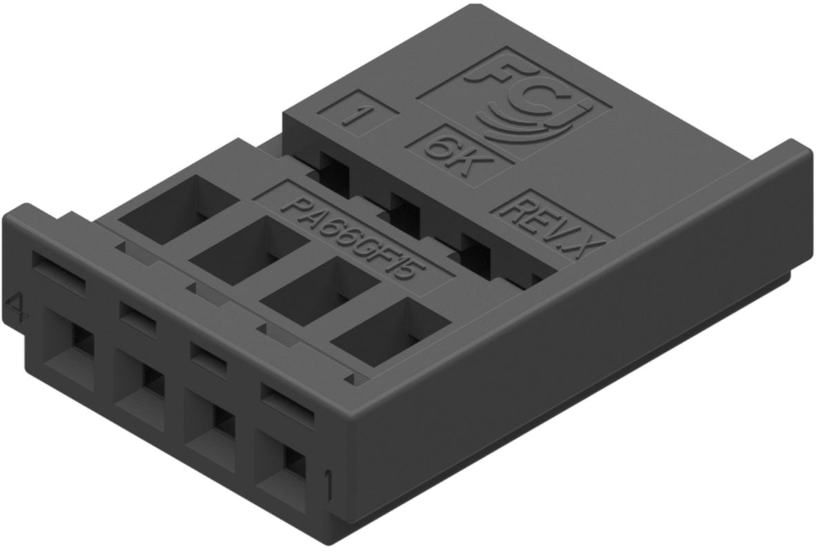 4 Way F DUO-TWIN 0.64 Unsealed Connector Black