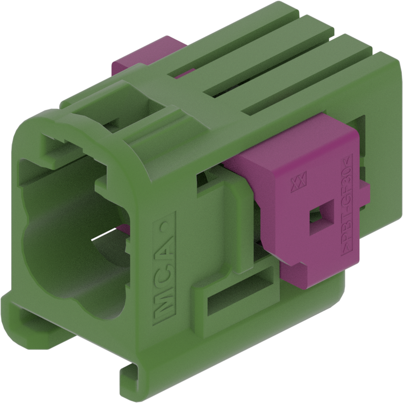 4 Port 2 Row MCA-B Male Mini Coax Green Code E