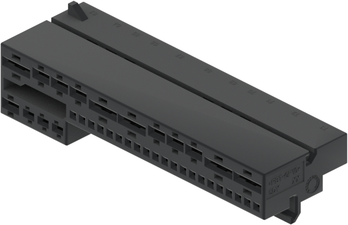 36 Way F 0.64 MQS 1.5 MCP 2.8 MCP 4.8 MCP Unsealed Connector Black