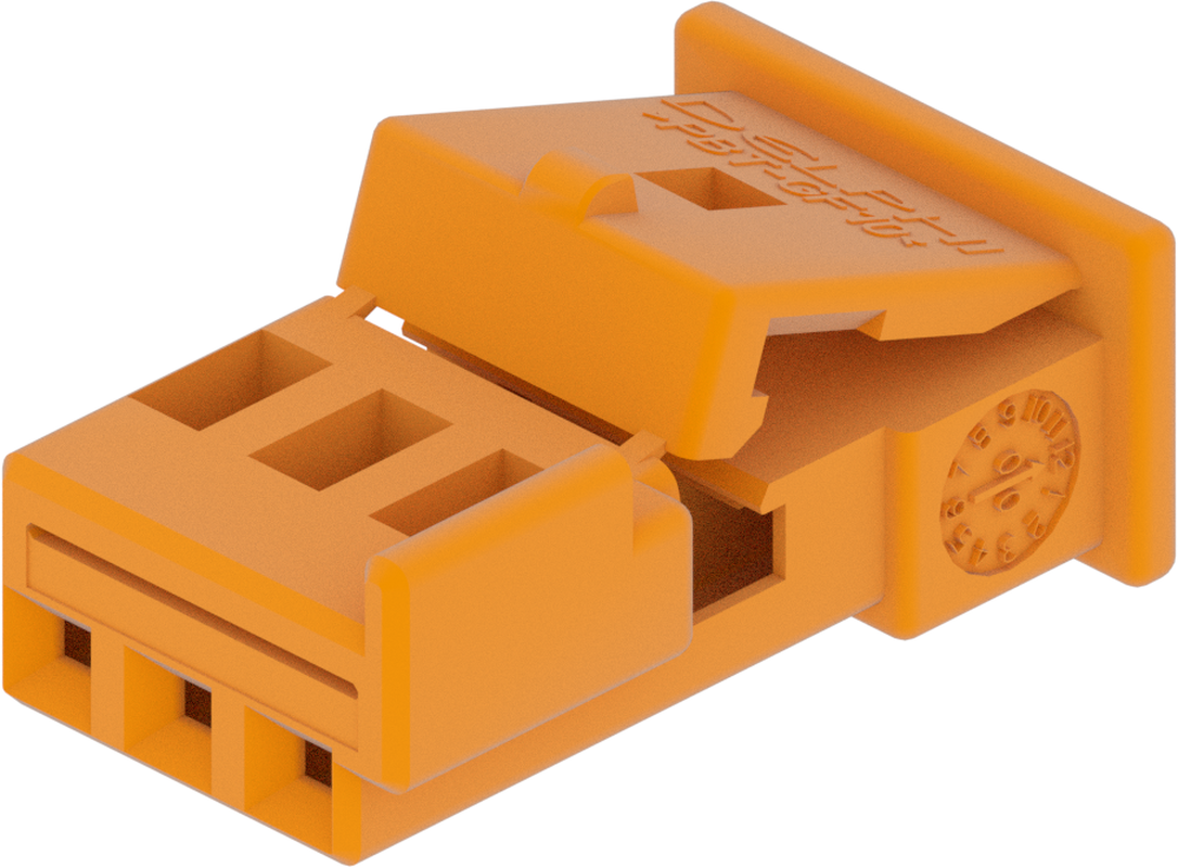 3 Way F MTS 0.64 Unsealed Connector Yellow