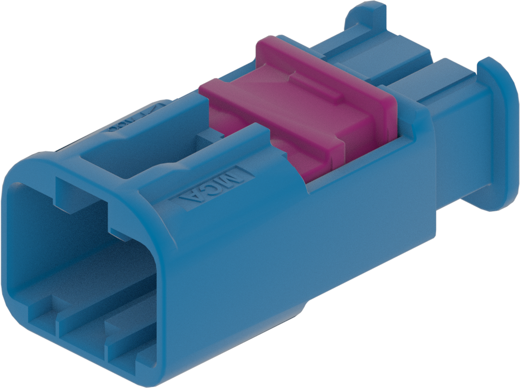 2 Port 1 Row MCA-A Male Mini Coax Blue Code C