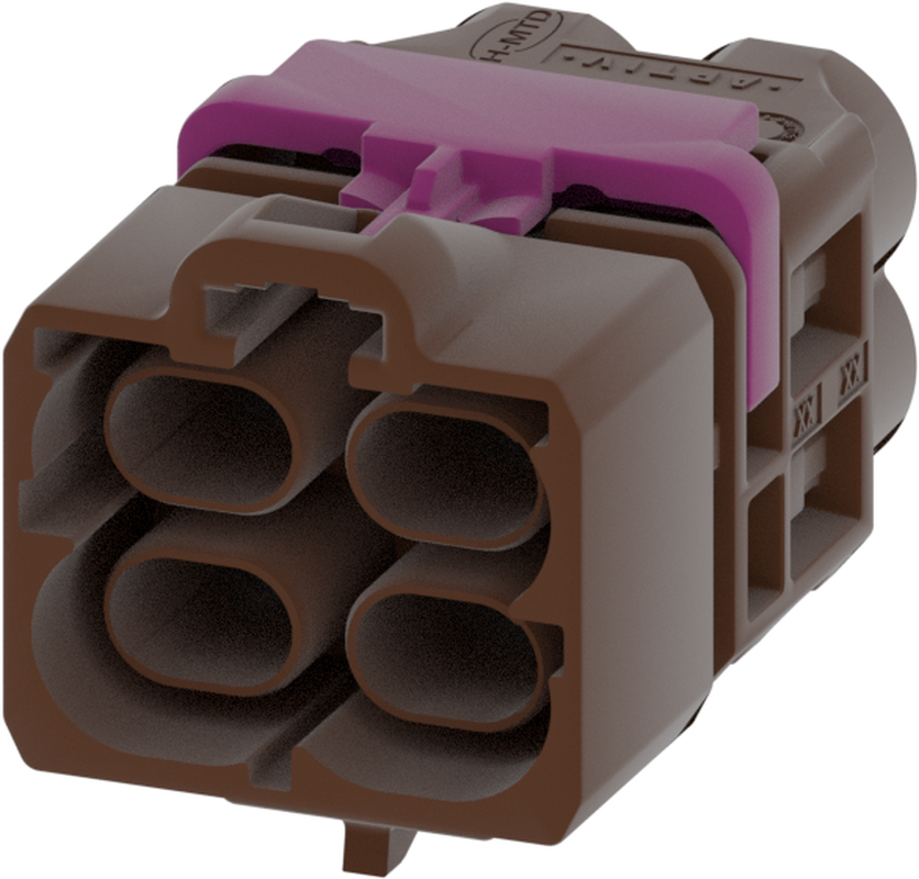 4 Port 2 Row Male H-MTD Brown Code F