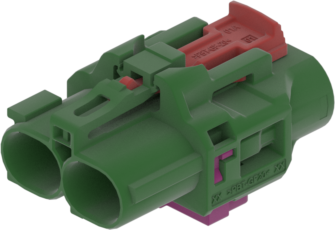 2 Port 1 Row Female H-MTD Green Code E