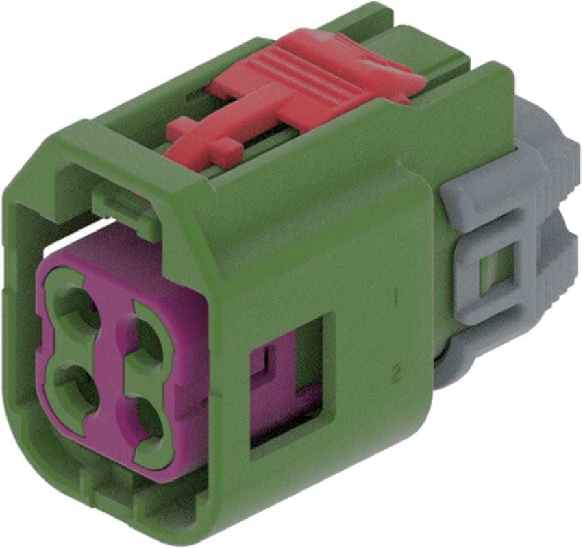 4 Port 2 Row MCA-A Female Mini Coax Green Code E
