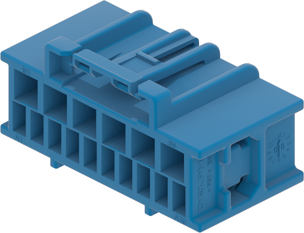 16 Way F GT 1.5 2.8 Unsealed Connector Blue