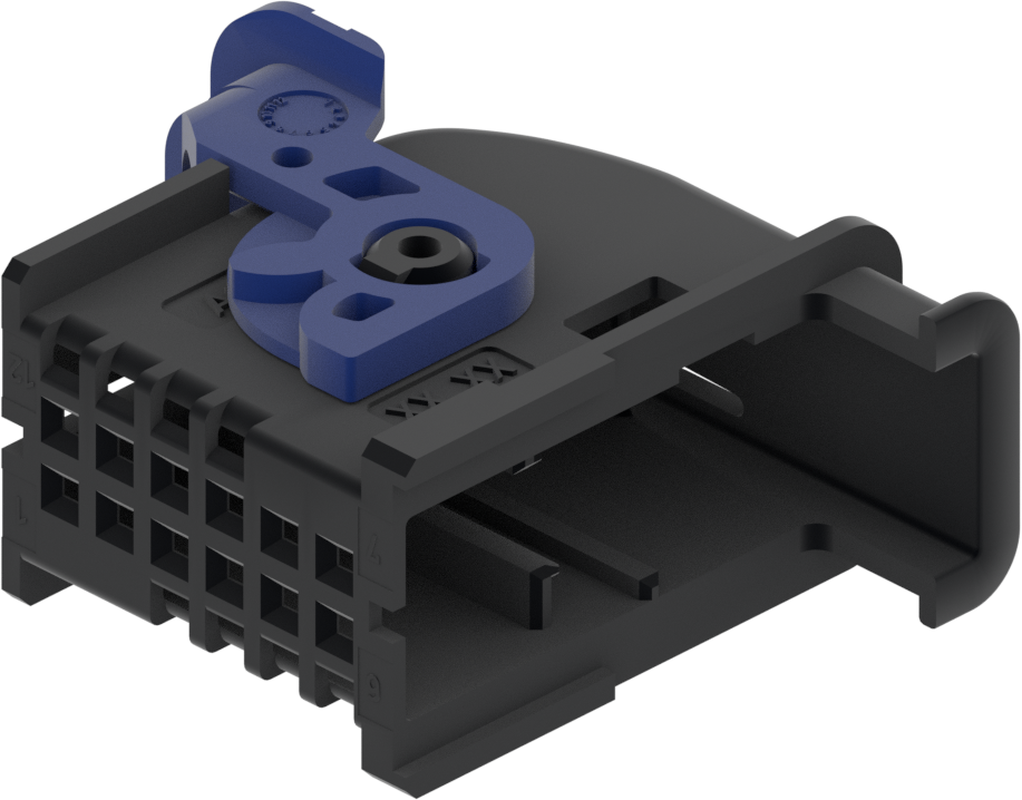 12 Way Female MTS 0.64 Unsealed Connector Black