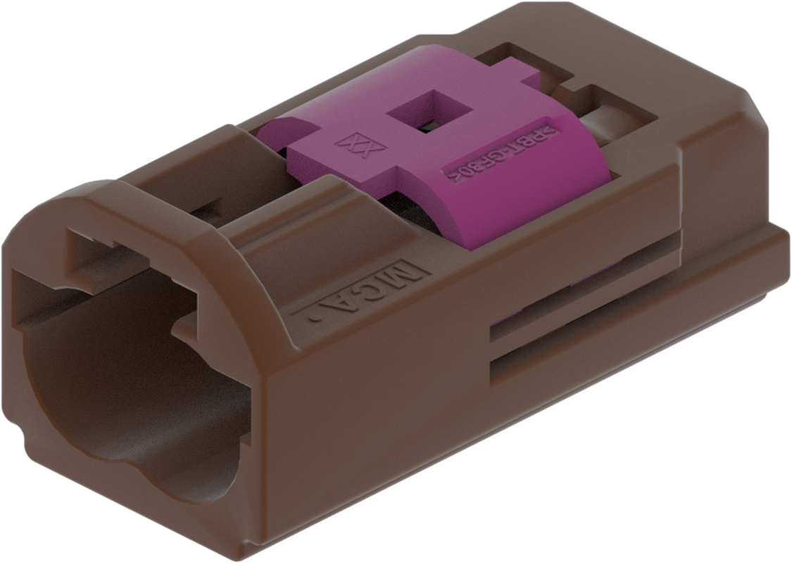 2 Port 1 Row MCA-B Male Mini Coax Brown Code F